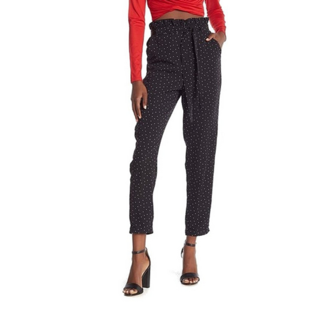 Love Fire Pant M Black White Polka Dot Paper Bag